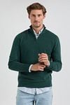 McGregor Half Zip Pullover Merino Wool Pine Green Model / Voorkant