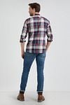 McGregor Overhemd Herringbone Ruit Rood Blauw Model / Achterkant