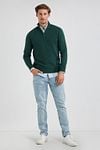 McGregor Pull Half Zip Laine Merinos Vert Pine Model / Voorkant