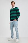 McGregor Rugbyshirt Streep Navy Groen Model / Voorkant