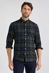 McGregor Shirt Checks Green Blue Model / Voorkant