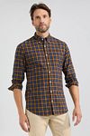 McGregor Shirt Checks Yellow Blue Model / Voorkant