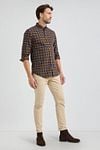 McGregor Shirt Checks Yellow Blue Model / Voorkant