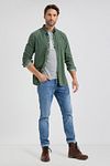 McGregor Shirt Corduroy Sage Green Model / Voorkant