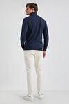 McGregor Half Zip Trui Merinowol Navy Model / Achterkant