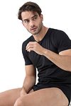 Mey Dry Cotton O-neck T-shirt Black Anders