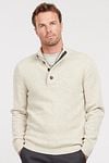 Barbour Mocker Sweater Merino Wool Light Beige Model / Voorkant