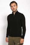 Suitable Merino Half Zip Sweater Black Model / Voorkant avec Bram