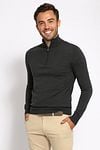 Suitable Merino Half Zip Sweater Anthracite Model / Voorkant