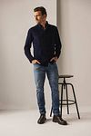 State Of Art Shirt Fine Corduroy Checks Navy Model / Voorkant