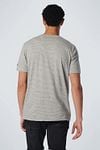No Excess T-Shirt Streifen Melange Off-White Model / Achterkant