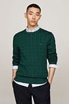 Tommy Hilfiger Pullover Cable Dark Green Model / Voorkant