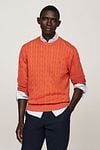 Tommy Hilfiger Pullover Cable Orange Model / Voorkant