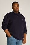 Tommy Hilfiger Big & Tall Half Zip Pullover Structure Navy Model / Voorkant