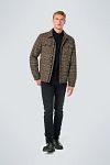 No Excess Cardigan Check Khaki Model / Voorkant