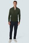 No Excess Cardigan Jacquard Dark Green Model / Voorkant