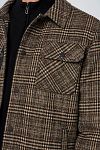 No Excess Cardigan Check Khaki Model / Detail