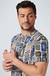 No Excess T-Shirt Druck Blau Model / Detail