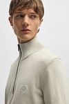 BOSS Kanobix Half Zip Sweater Ecru Model / Detail
