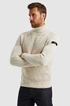 PME Legend Knitted Rollneck Pullover Ecru Model / Zijkant