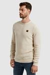 PME Legend Sweater Mouliné Ecru Model / Zijkant