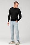 Olymp Pull Col Rond Wool Bleu Noir Model / Voorkant
