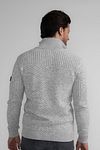 Petrol Cable Cardigan Nunam Greige Model / Achterkant