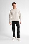 Petrol Pullover Bluewave Streifen Ecru  Model / Voorkant