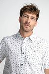 Petrol Short Sleeve Shirt Print Green Model / Detail