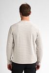 Petrol Sweater Bluewave Stripe Ecru  Model / Achterkant