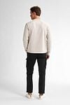 Petrol Sweater Bluewave Stripe Ecru  Model / Achterkant