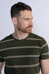Petrol T Shirt Rugby Striped Dark Green Model / Detail