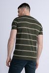 Petrol T Shirt Rugby Striped Dark Green Model / Achterkant