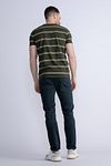 Petrol T Shirt Rugby Striped Dark Green Model / Achterkant