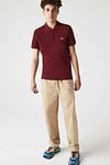 Lacoste Polo Shirt Pique Bordeaux Model / Voorkant