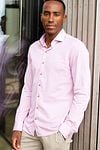 R2 Overhemd Linen Blend Pink Model / Sfeerbeeld