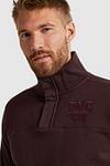 PME Legend Half Button Zip Sweater Bordeaux   Model / Detail