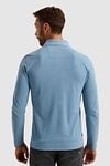 PME Legend Long Sleeve Polo Shirt Garment Dye Piqué Blue Model / Achterkant