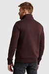 PME Legend Half Button Zip Sweater Bordeaux   Model / Achterkant