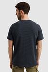 PME Legend T-Shirt Textured Stripe Navy Model / Achterkant