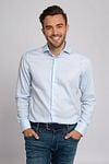 Profuomo Shirt Cutaway Blue Model / Voorkant with Bram
