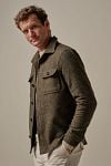 Profuomo Textured Overshirt Wool Brown Model / Zijkant