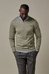 Profuomo Pullover V-Neck Merino Wool Green Model / Voorkant