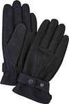 Profuomo Gloves Wool Black Leather PPVG30004A-A order online | Suitable