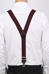 Profuomo Luxus-Hosenträger Bordeaux-Weiss Model / Achterkant