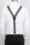 Profuomo Suspenders Anthracite Melange Model / Achterkant
