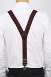 Profuomo Suspenders Bordeaux-White Model / Achterkant
