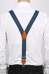 Profuomo Suspenders Petrol Model / Achterkant