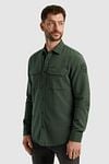 PME Legend Shirt Flanel Herringbone Green Model / Voorkant