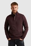 PME Legend Half Button Zip Sweater Bordeaux   Model / Voorkant